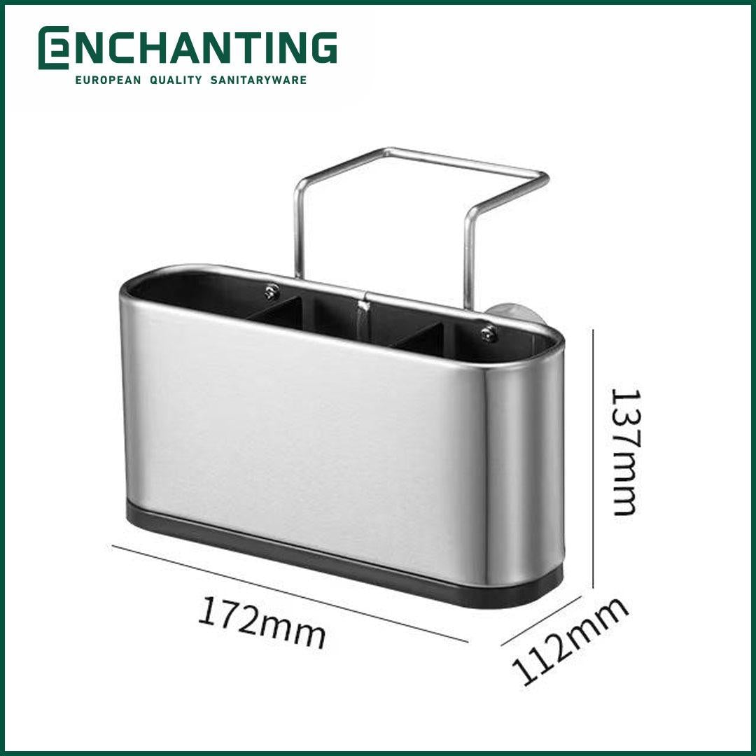 ENCHANTING Sink Strorage Holder Tempat Spons Cuci Piring Stainless Steel E933