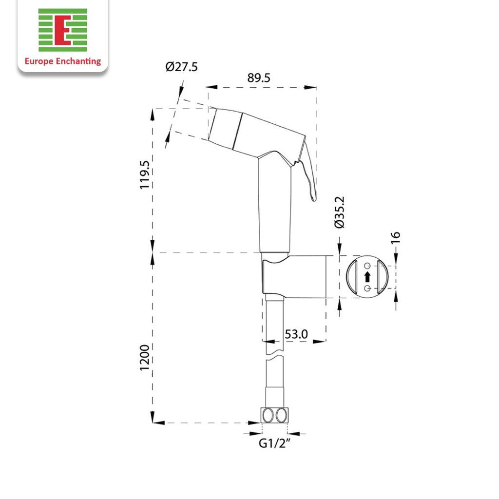 Toilet Shower Jet Washer Europe Enchanting E1572 Dual 2 Spray