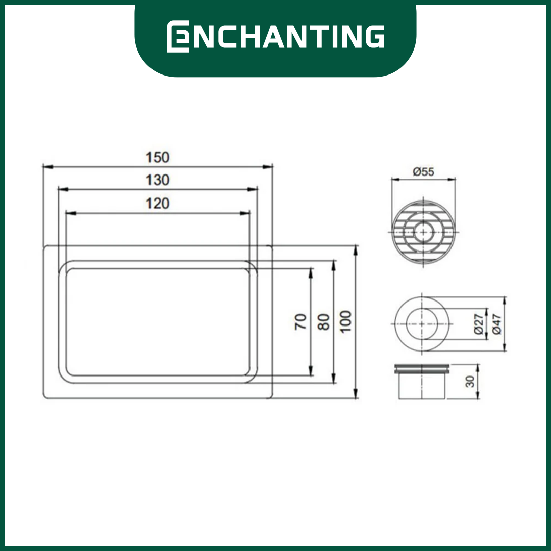 Floor Drain / Saringan Got Stainless Steel Europe Enchanting E1550
