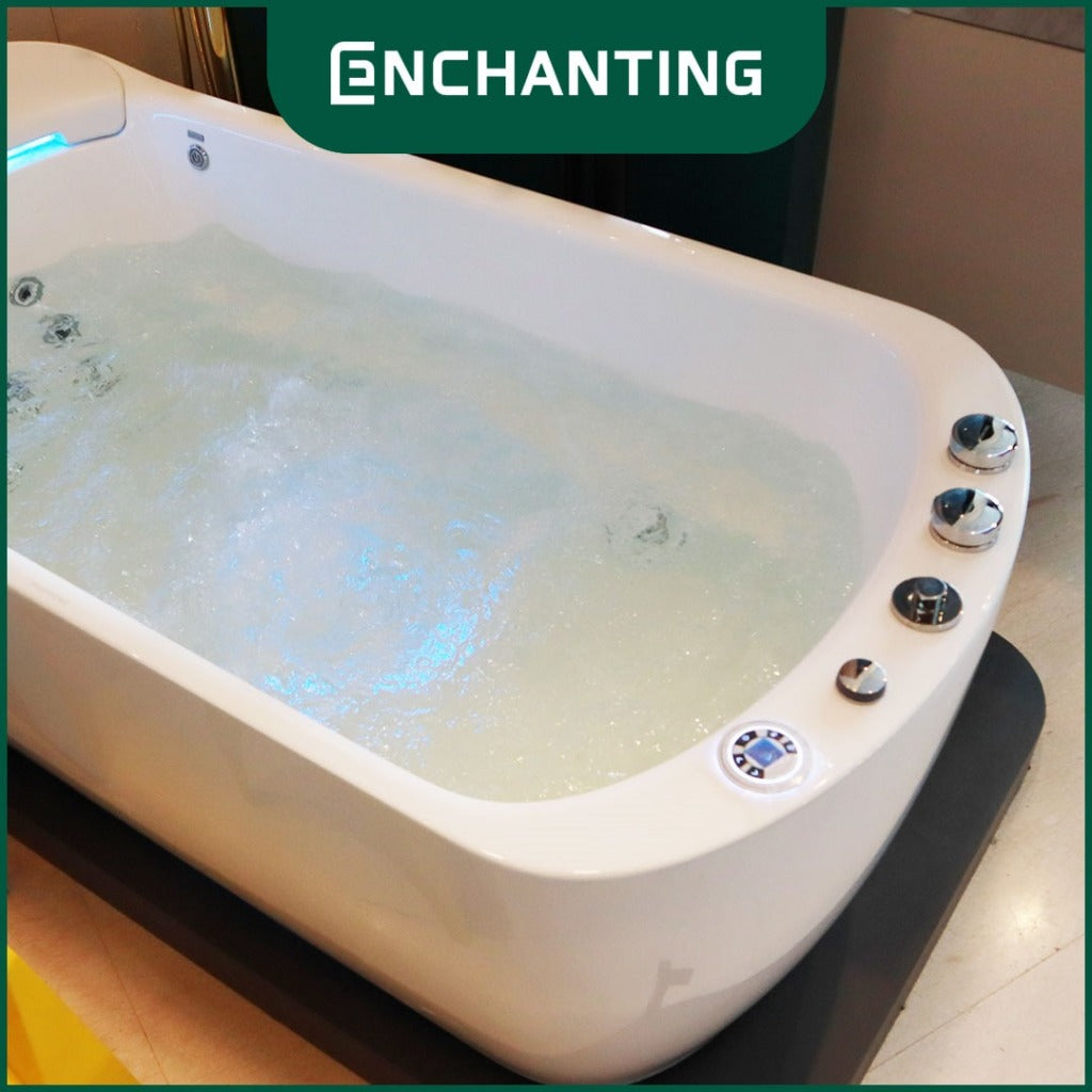 ENCHANTING Bathtub Whirlpool Free Standing LED Kamar Mandi Europe Enchanting Akrilik Luxury Modern E8625