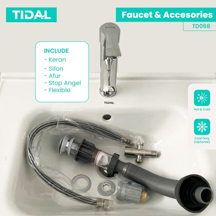 TIDAL Wastafel Kabinet Set Minimalis Cermin Kamar Mandi Tidal TD153