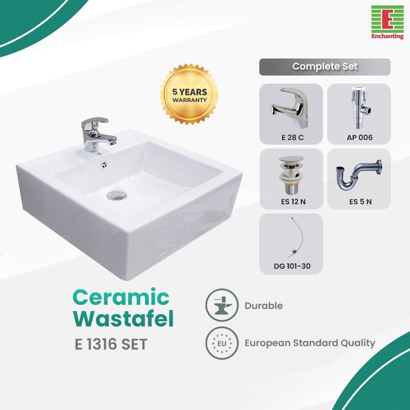 Washtafel Meja Kotak Komplit Set Europe Enchanting E1316SET