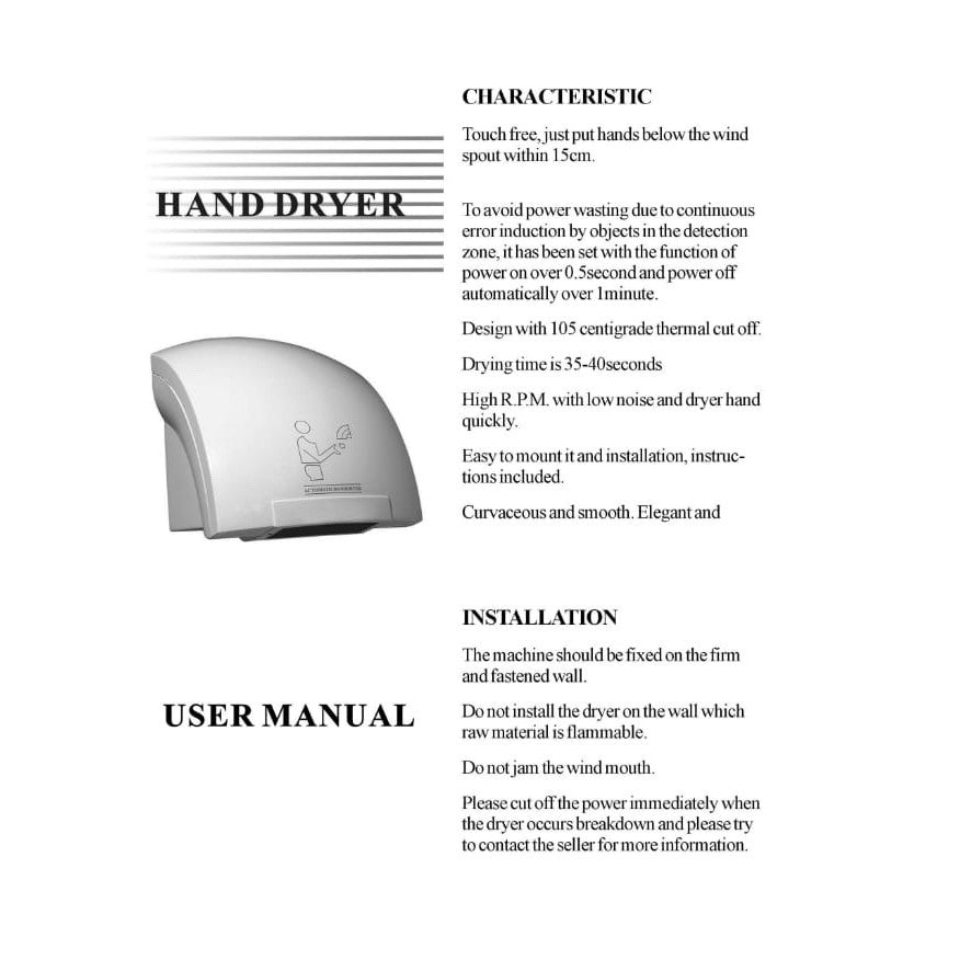 Automatic Hand Dryer Europe Enchanting E908