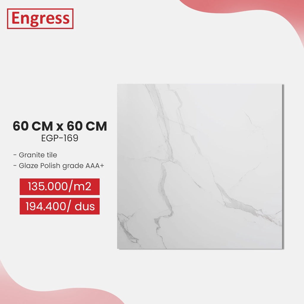granite tile 60 x 60 glazed Engress carara white