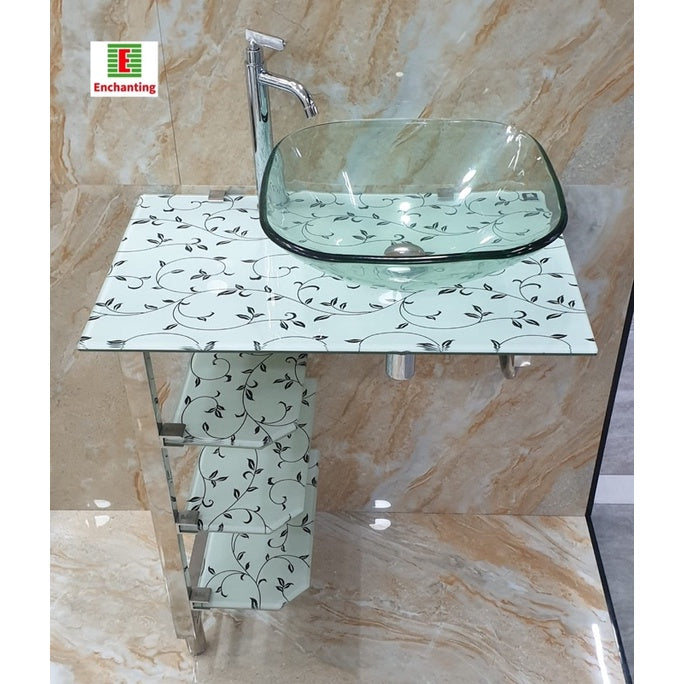 Wastafel Kaca Europe Enchanting High Tempered Glass E222N-OV-P6-CLR