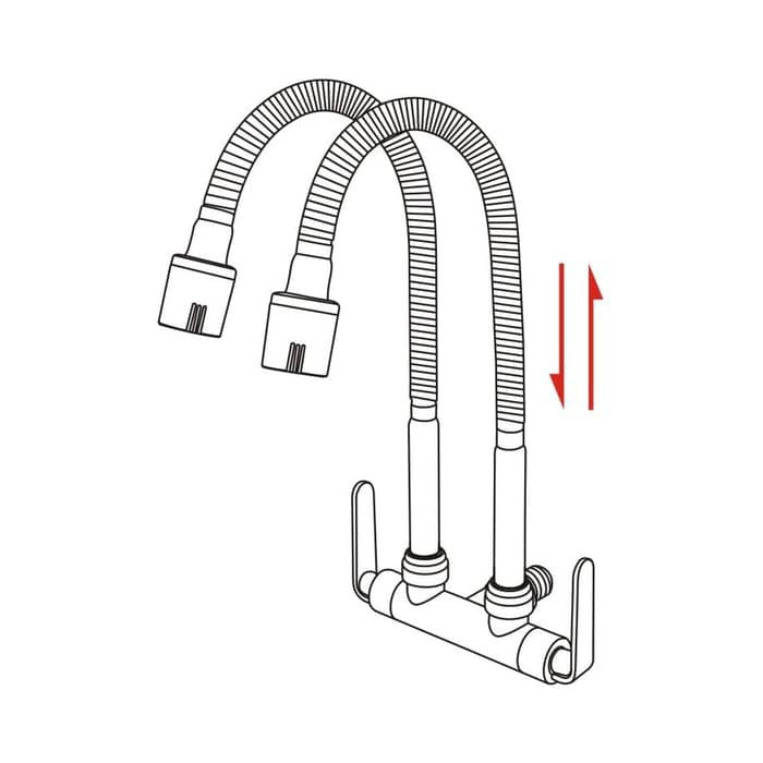 Enchanting Keran Air Dapur Double Hose Filter Chrome E1504