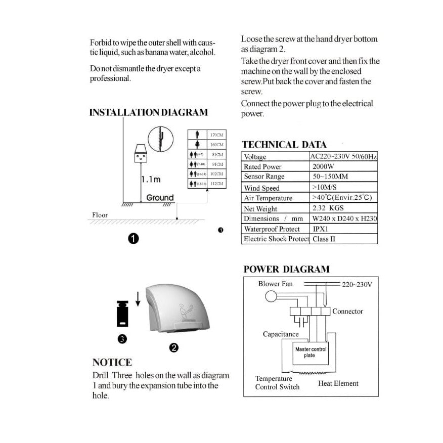 Automatic Hand Dryer Europe Enchanting E908