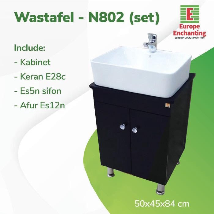 Wastafel Kabinet Europe Enchanting N802 Hitam