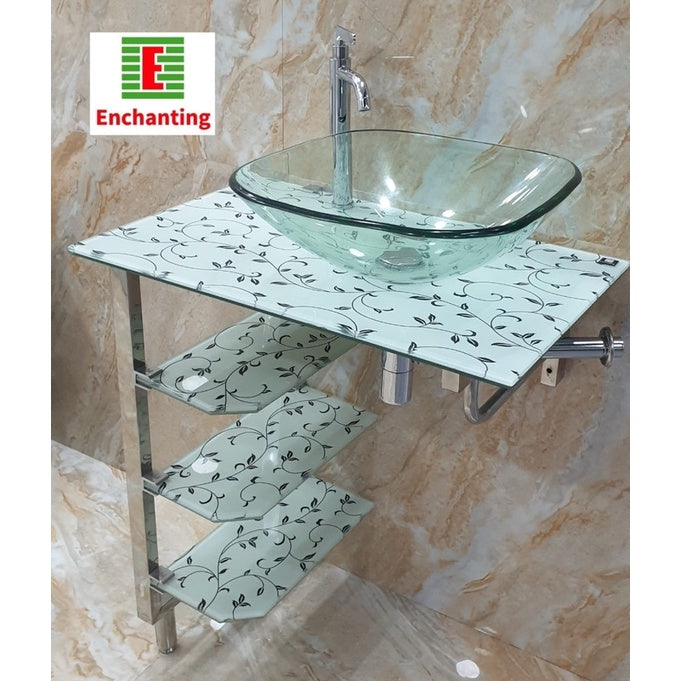 Wastafel Kaca Europe Enchanting High Tempered Glass E222N-OV-P6-CLR