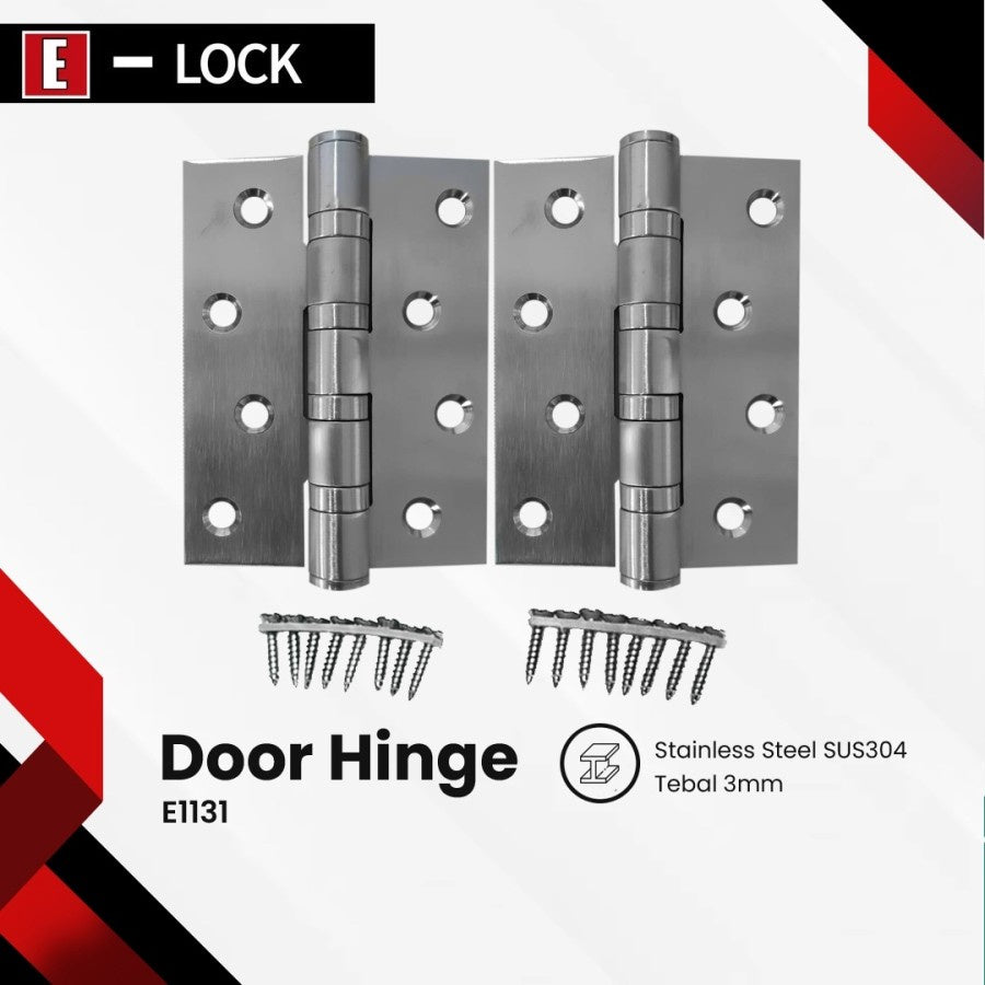 Engsel Pintu Elock Stainless Steel Europe Enchanting E1131 ( 4 x 3 x 4 mm)
