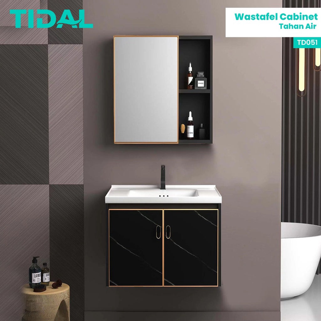 Wastafel Kabinet Modern Minimalis Cermin Kamar Mandi TIDAL TD051