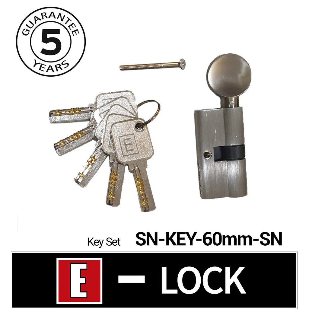 Silinder Kunci Pintu Elock Europe Enchanting SN-KEY-60mm-SN Isi Kunci Model Anak Kunci Putar
