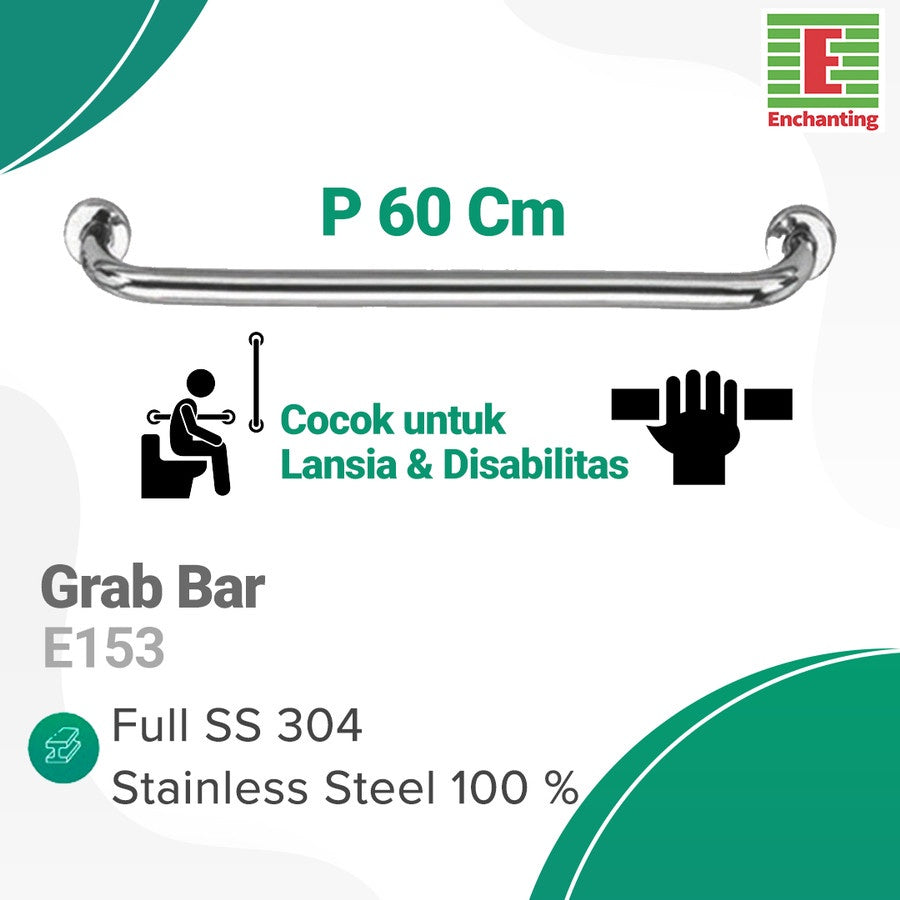 Grab Bar Safety Pegangan Kamar Mandi Europe Enchanting E153 Ukuran 60 CM