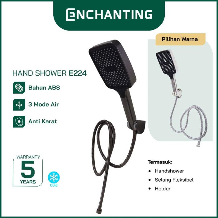 ENCHANTING Hand Shower Kamar Mandi Kepala Shower 3 Mode Air Material ABS E224