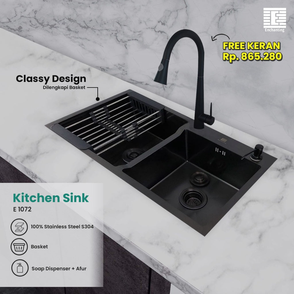 Set Kitchen Sink Bak Cuci Piring Europe Enchanting E1072