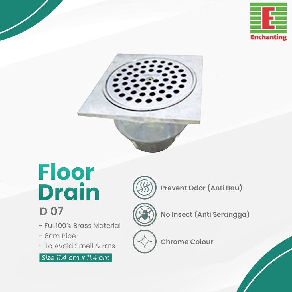 Floor Drain/Saringan Got Kamar Mandi Europe Enchanting D07 Stainless Steel