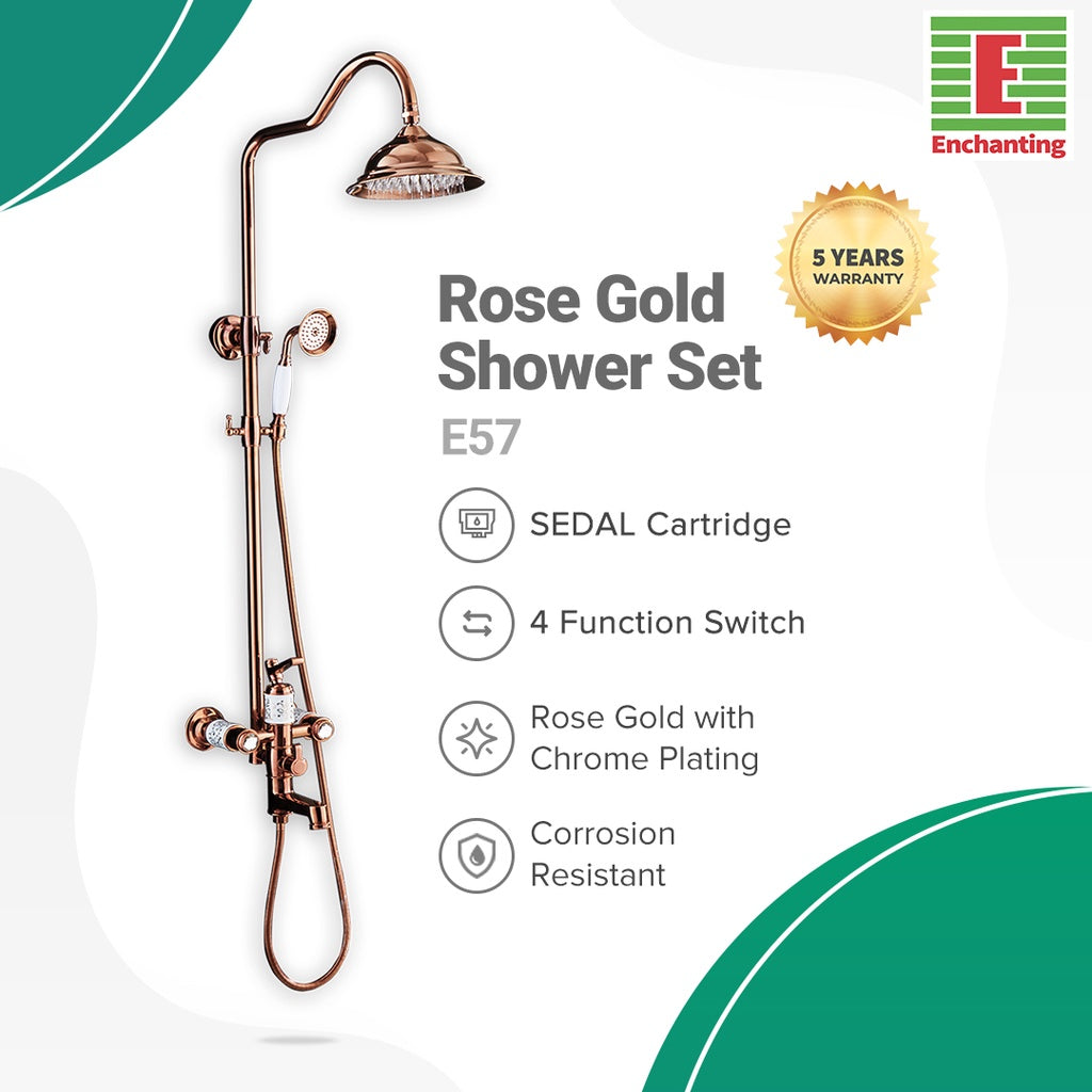 Shower Set Panas Dingin Big shower Classic E57 Rose Gold