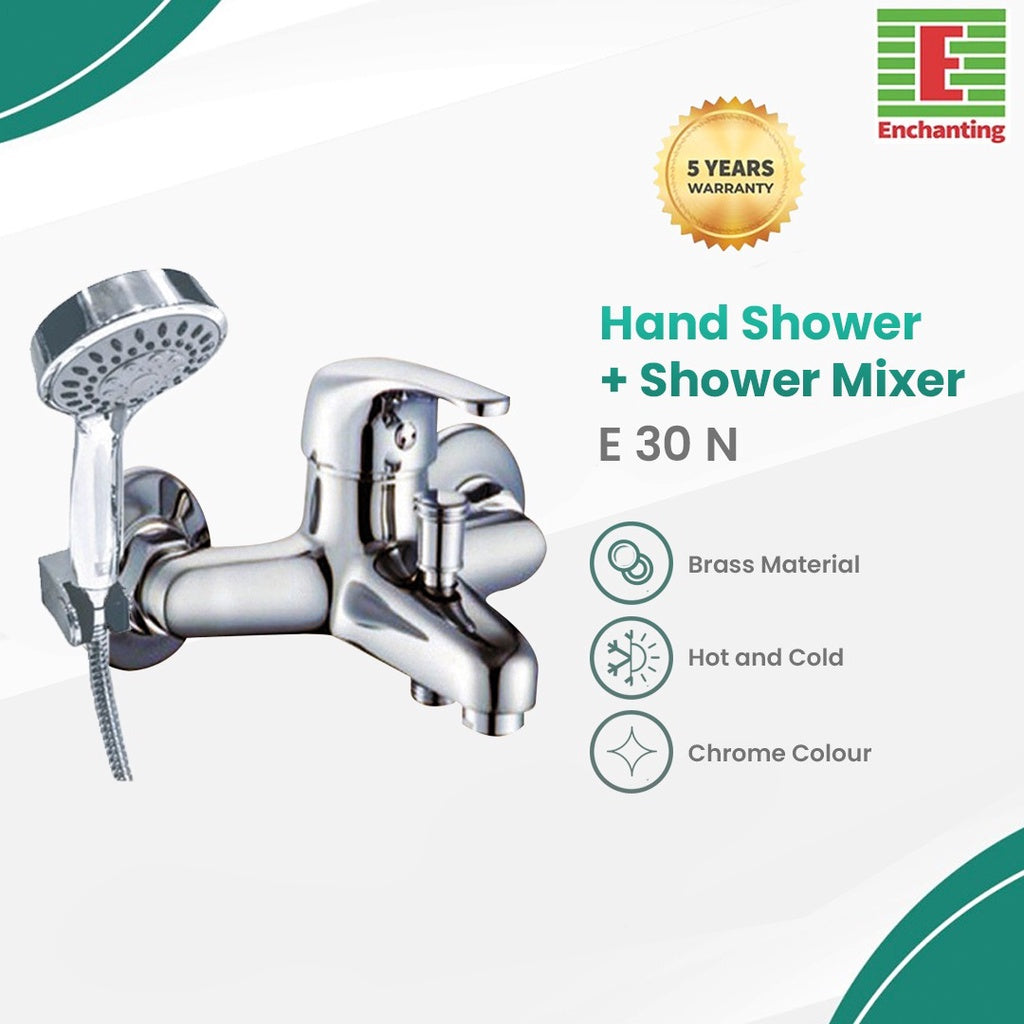 Kran Tembok Mixer Double Europe Enchanting E30N Bonus Hand Shower