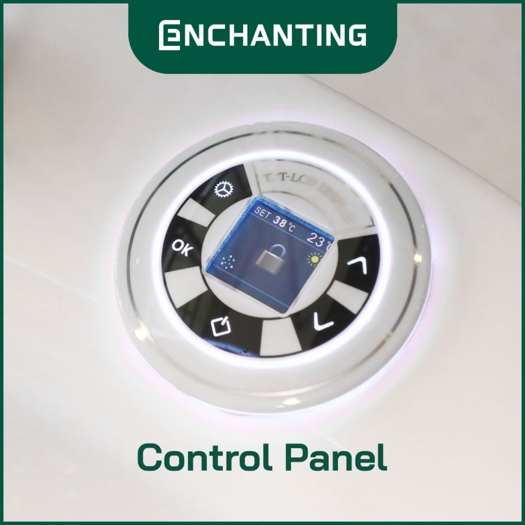 ENCHANTING Bathtub Whirlpool Free Standing LED Kamar Mandi Europe Enchanting Akrilik Luxury Modern E8625