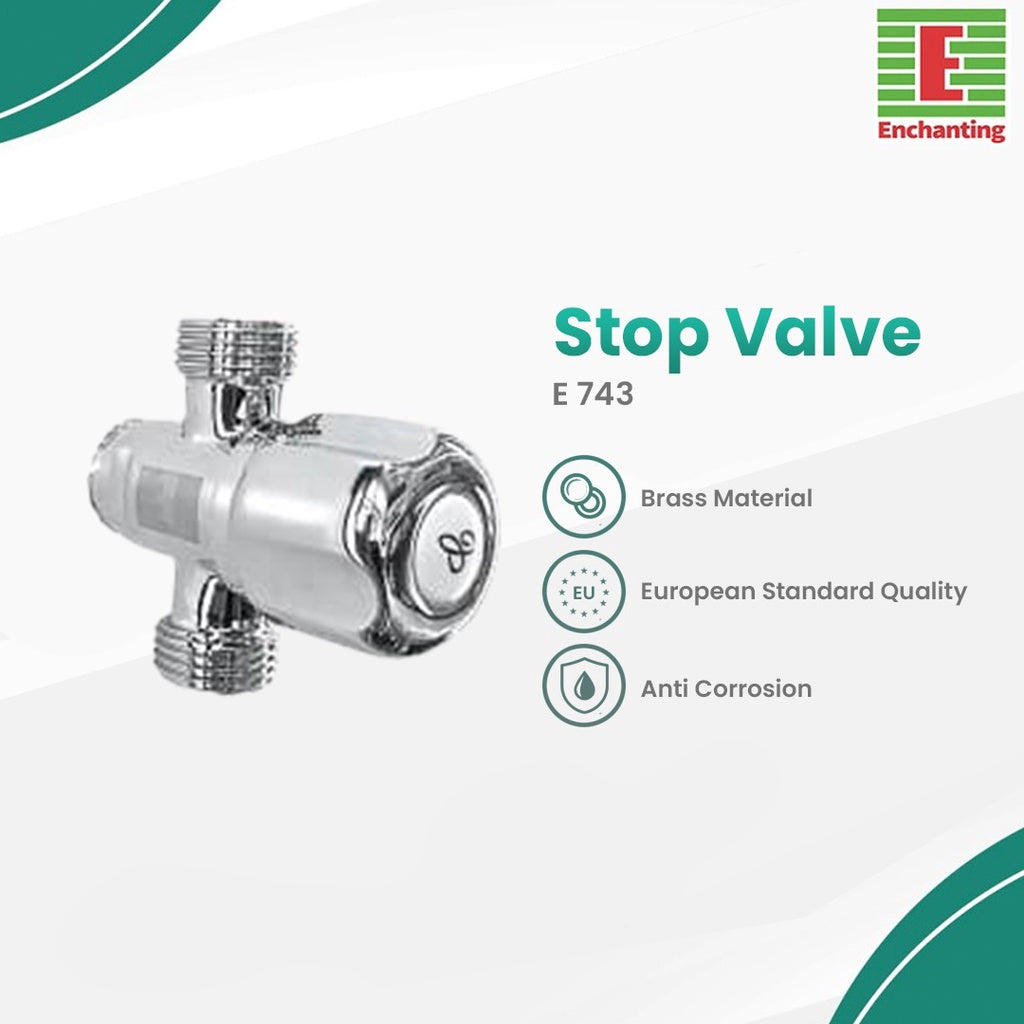Stop Kran Brass Chrome Europe Enchanting E743
