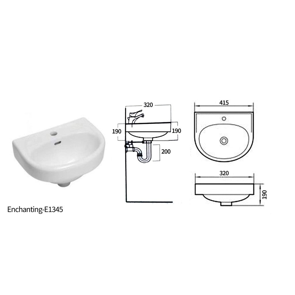 SET Wastafel Keramik Europe Enchanting E1345SET