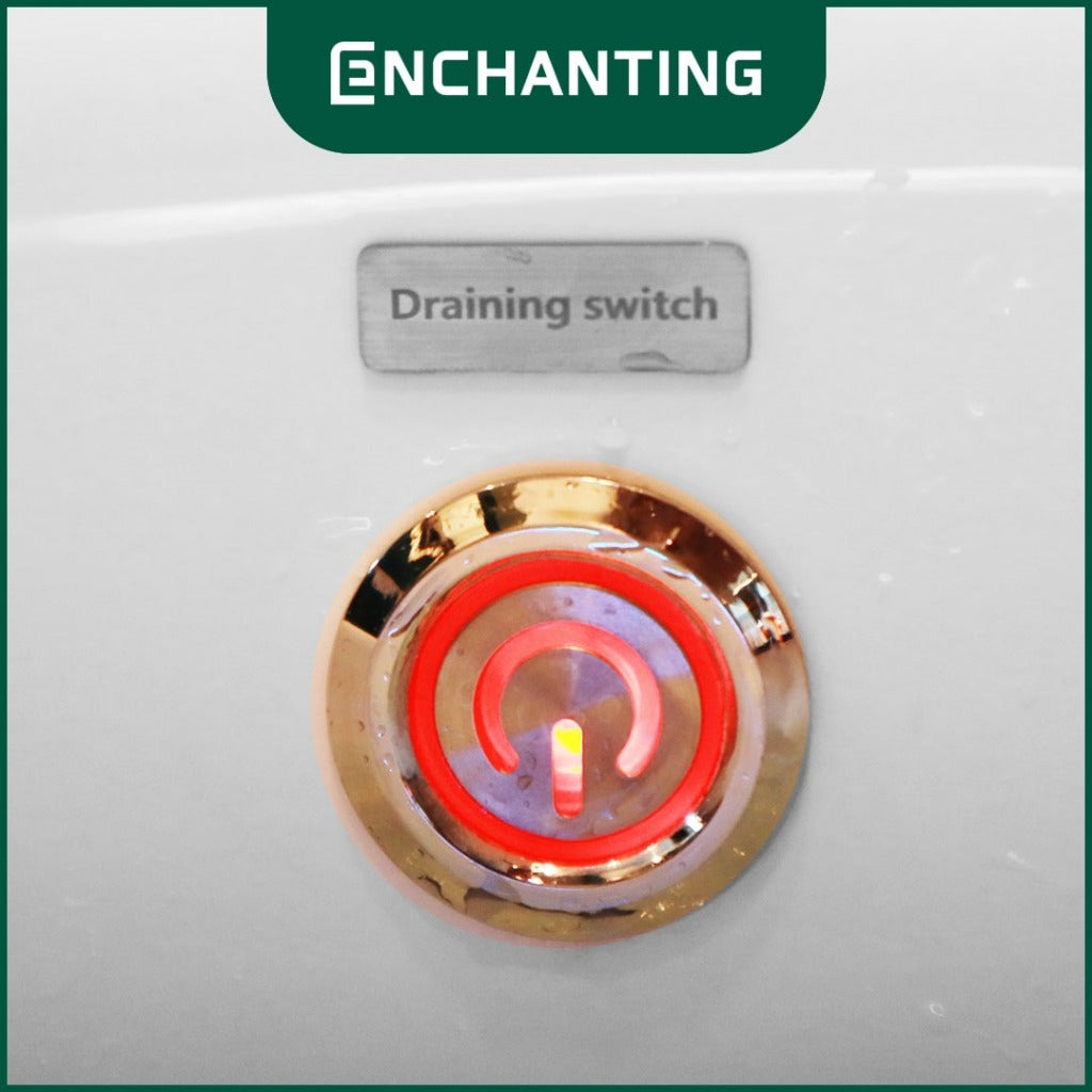 ENCHANTING Bathtub Whirlpool Free Standing LED Kamar Mandi Europe Enchanting Akrilik Luxury Modern E8625