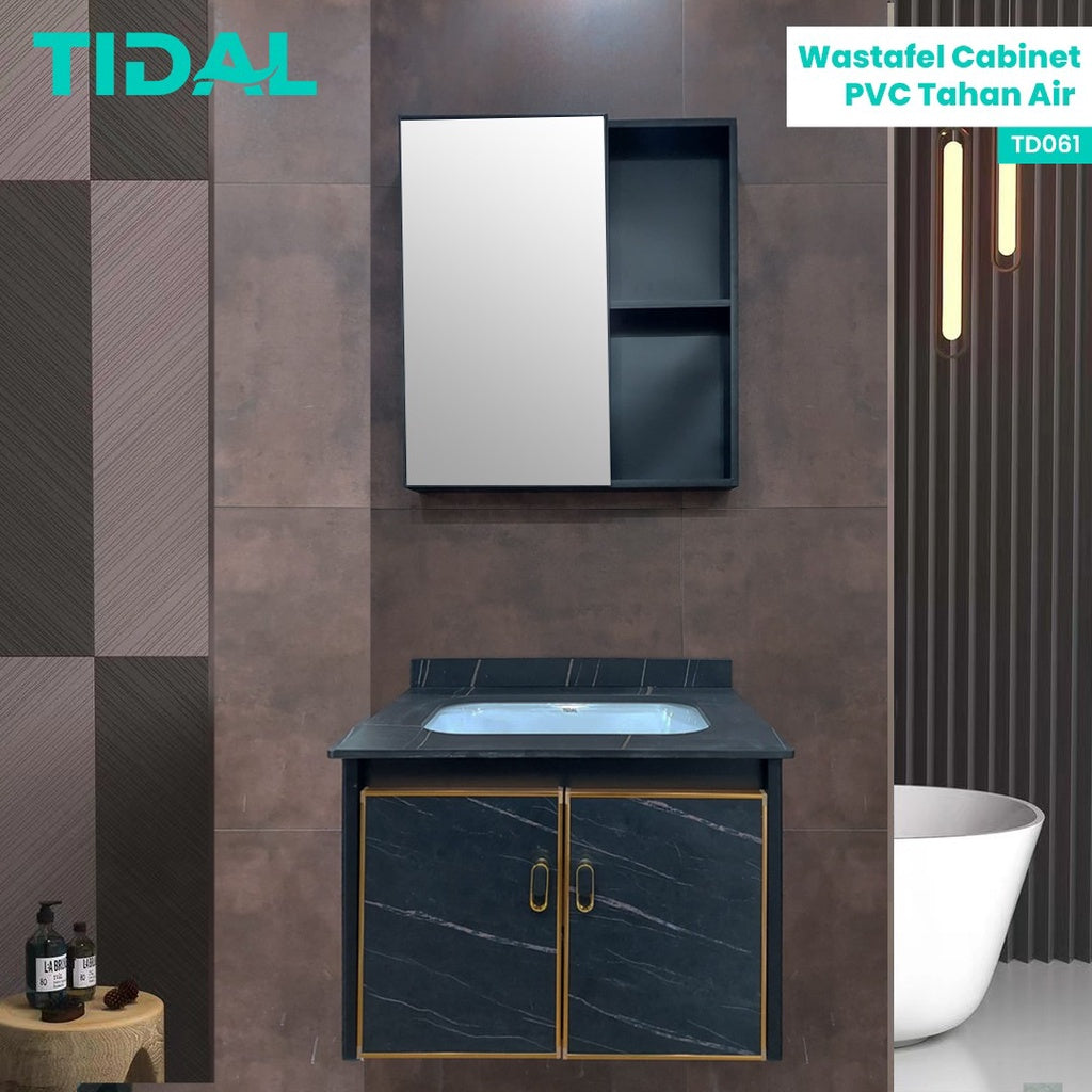 Wastafel Kabinet Modern Minimalis Cermin Kamar Mandi TIDAL TD061