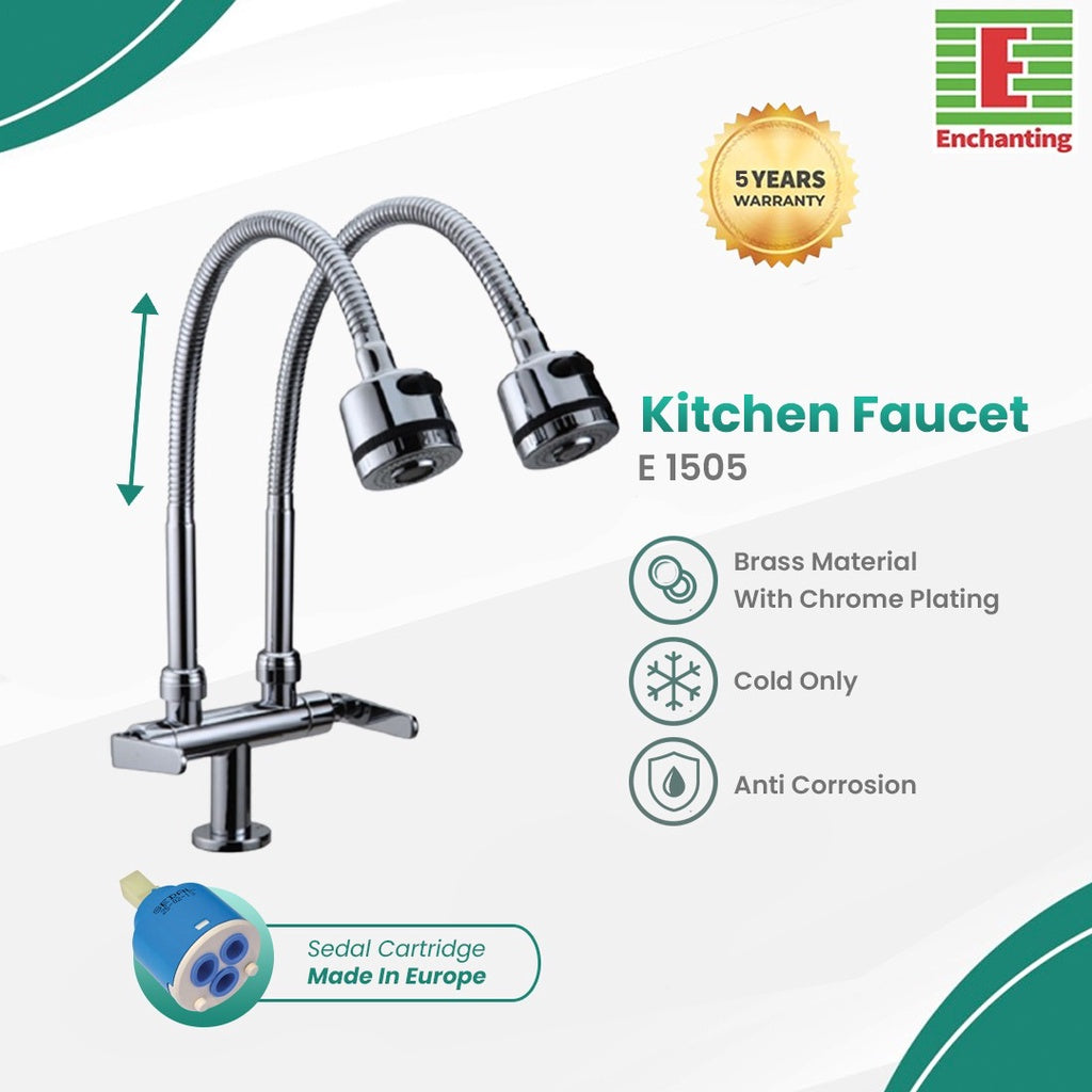 Kran Angsa Kitchen Europe Enchanting E1505 Double Hose