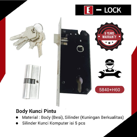 Body Kunci pintu Elock 5840+H60