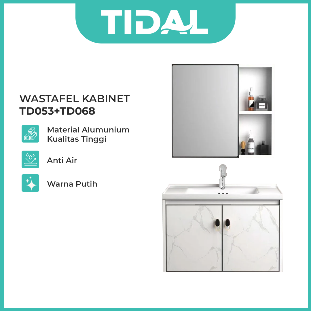 Wastafel Kabinet Set Minimalis Cermin Kamar Mandi Tidal TD053