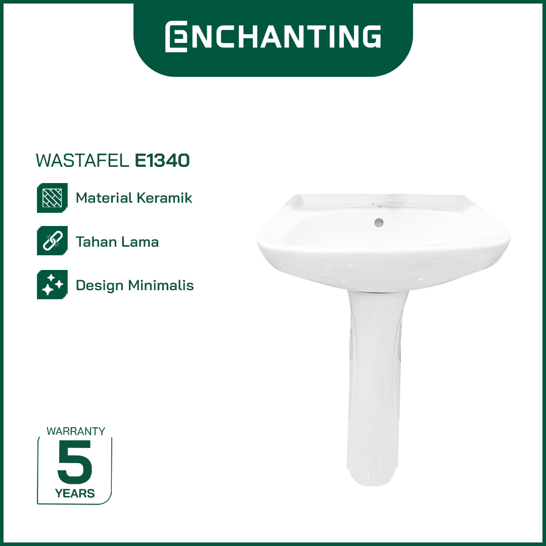 Wastafel Cuci Tangan Keramik Europe Enchanti E1340SET