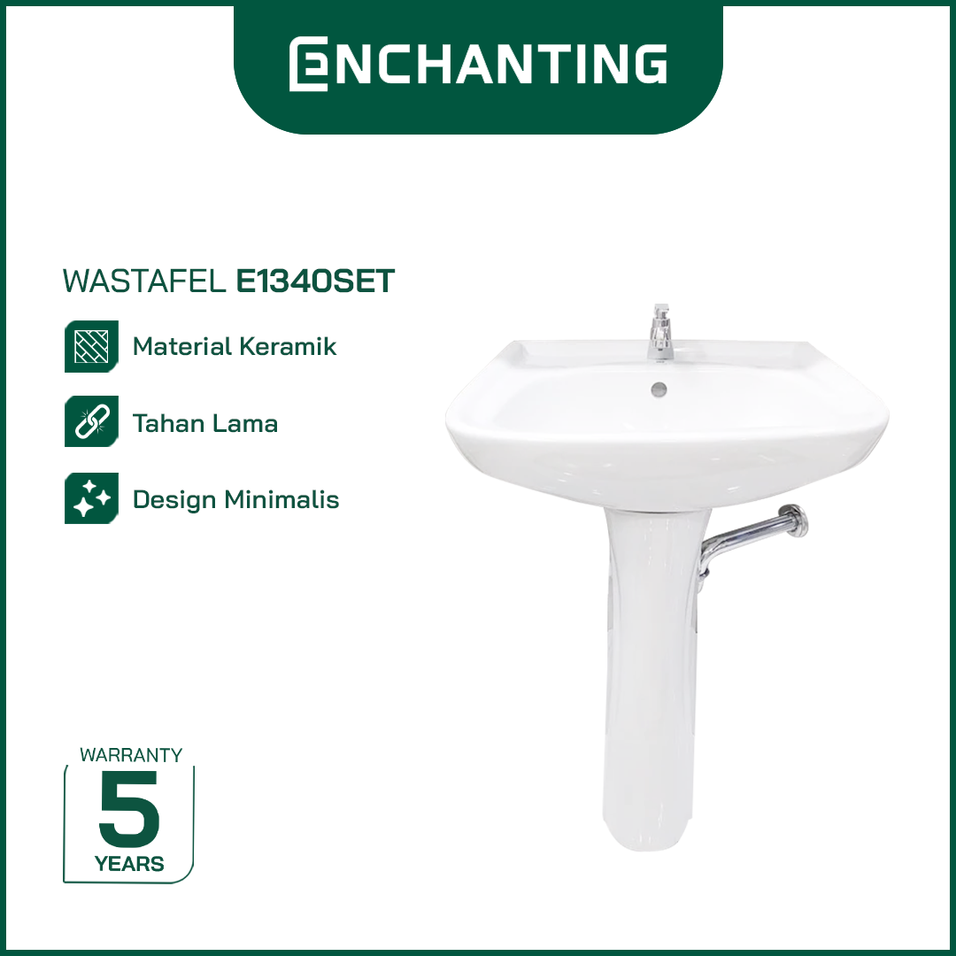 Wastafel Cuci Tangan Keramik Europe Enchanti E1340SET
