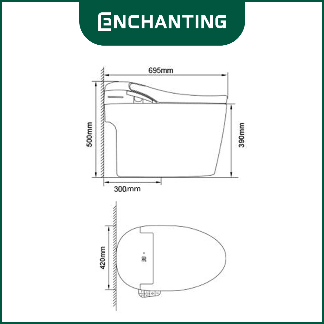 Automatic Smart Toilet/Kloset Luxury Design Europe Enchanting E007N