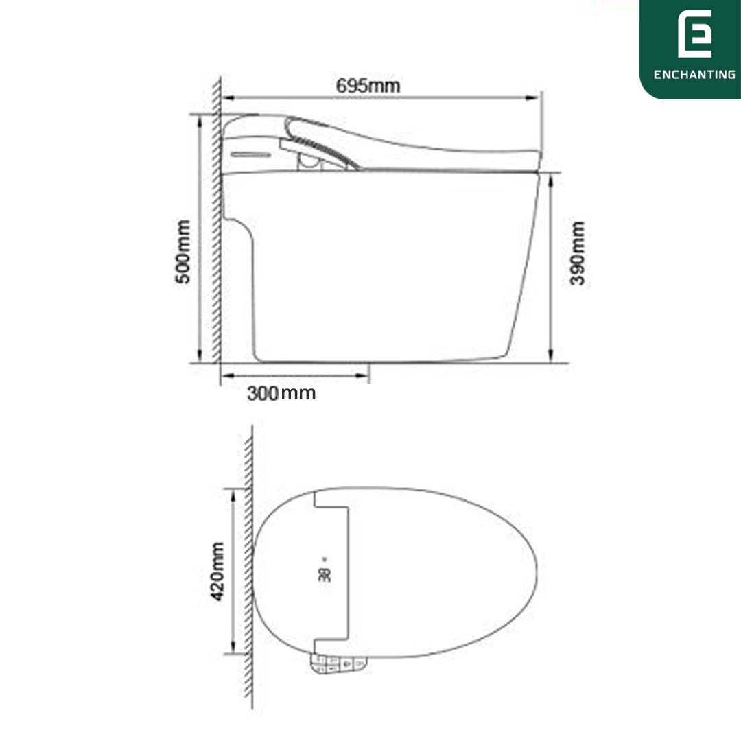 Automatic Smart Toilet/Kloset Luxury Design Europe Enchanting E007N