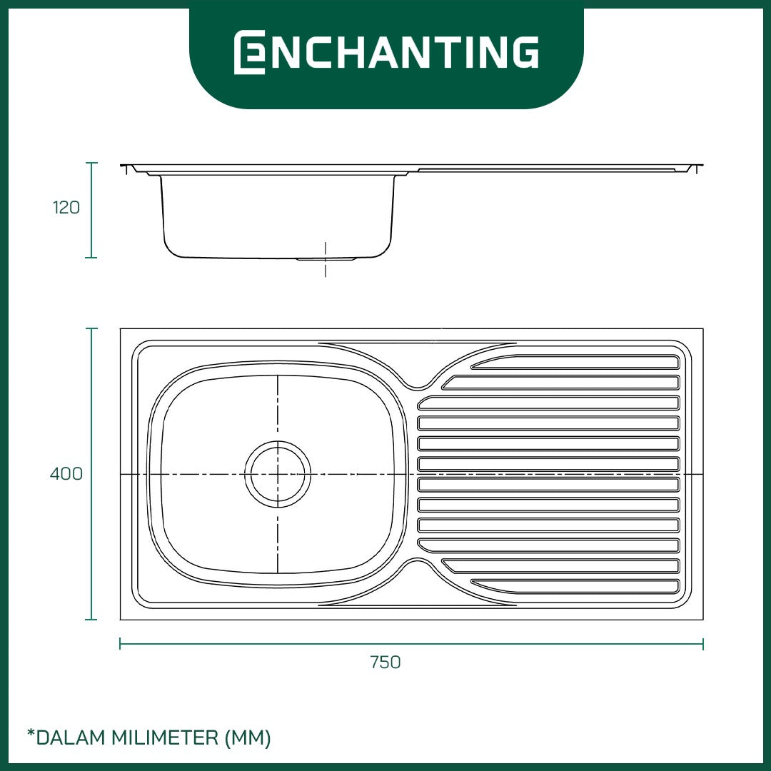 Kitchen Sink Bak Tempat Cuci Piring E1059 Bergaransi