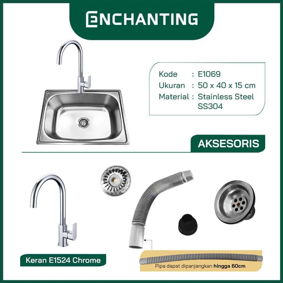 SET Kitchen Sink Dapur / Bak Cuci Piring Europe Enchanting E1069SET