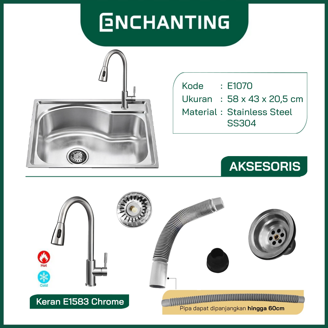 Kitchen Sink Dapur/ Bak Cuci Piring Europe Enchanting E1070