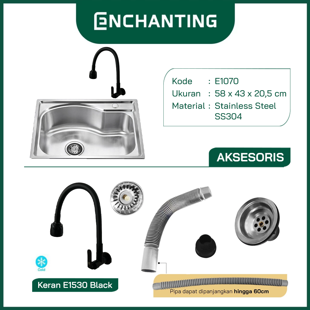 Kitchen Sink Dapur/ Bak Cuci Piring Europe Enchanting E1070