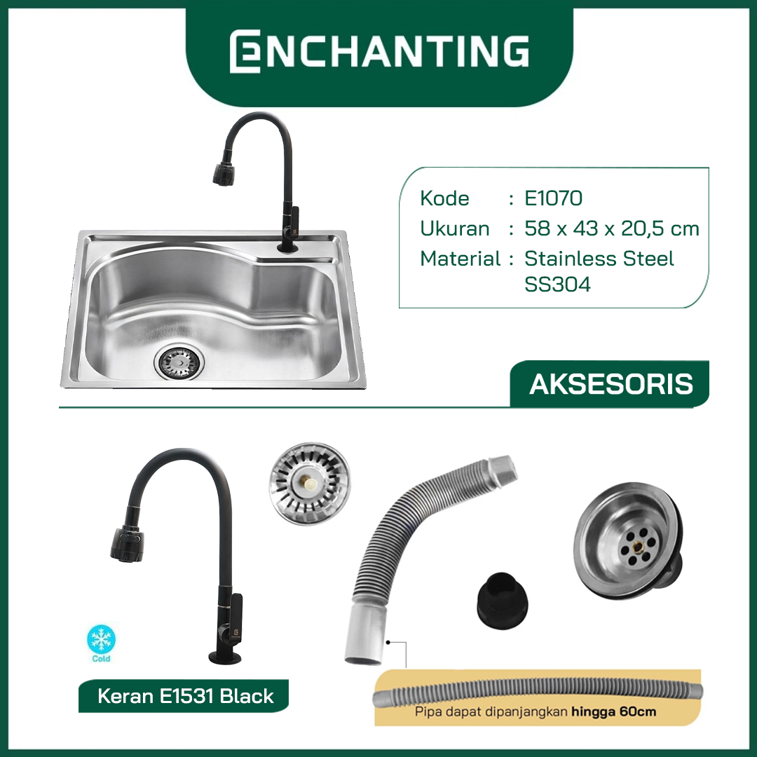 Kitchen Sink Dapur/ Bak Cuci Piring Europe Enchanting E1070