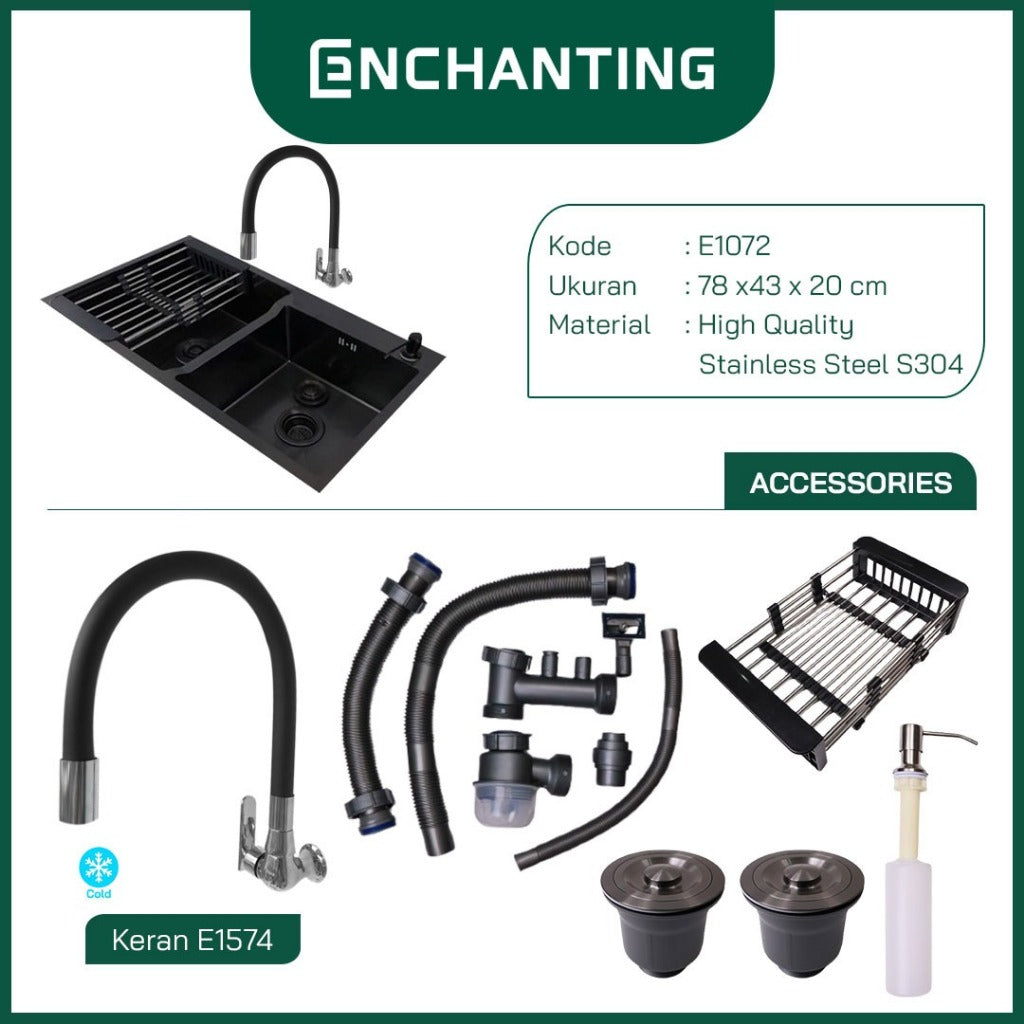 Set Kitchen Sink Bak Cuci Piring Europe Enchanting E1072