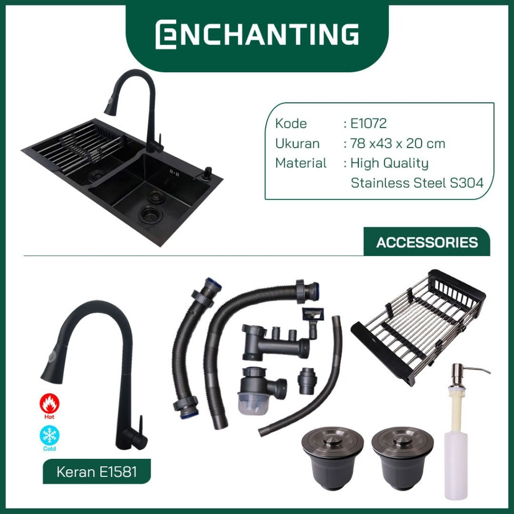 Set Kitchen Sink Bak Cuci Piring Europe Enchanting E1072