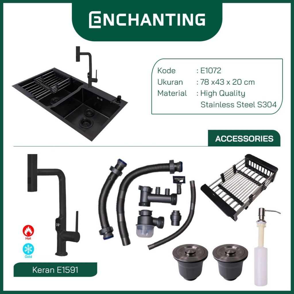 Set Kitchen Sink Bak Cuci Piring Europe Enchanting E1072