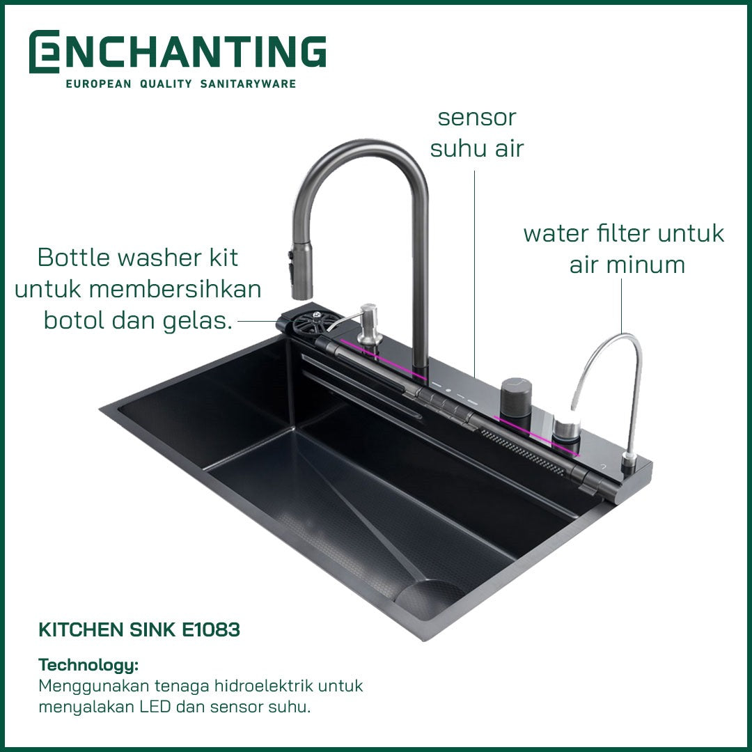 Kitchen Sink Bak Cuci Piring Dapur Stainless Europe Enchanting E1083
