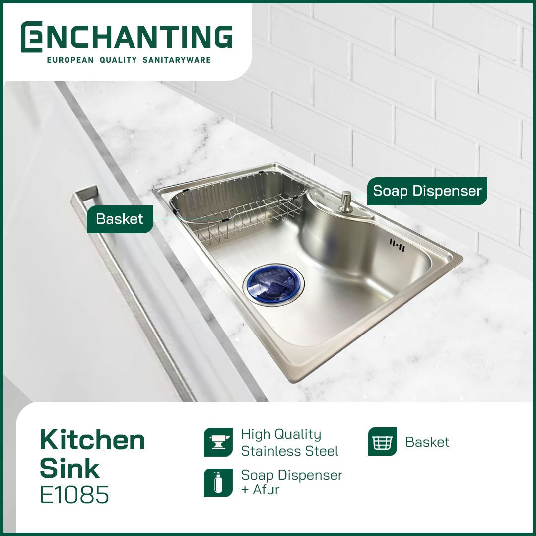 Kitchen Sink Bak Cuci Piring Europe Enchanting E1085 Stainless Steel