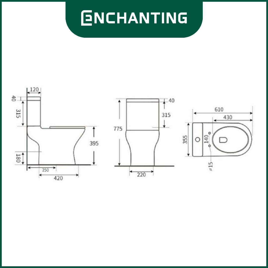 Toilet / Kloset Duduk Europe Enchanting E1297Eco