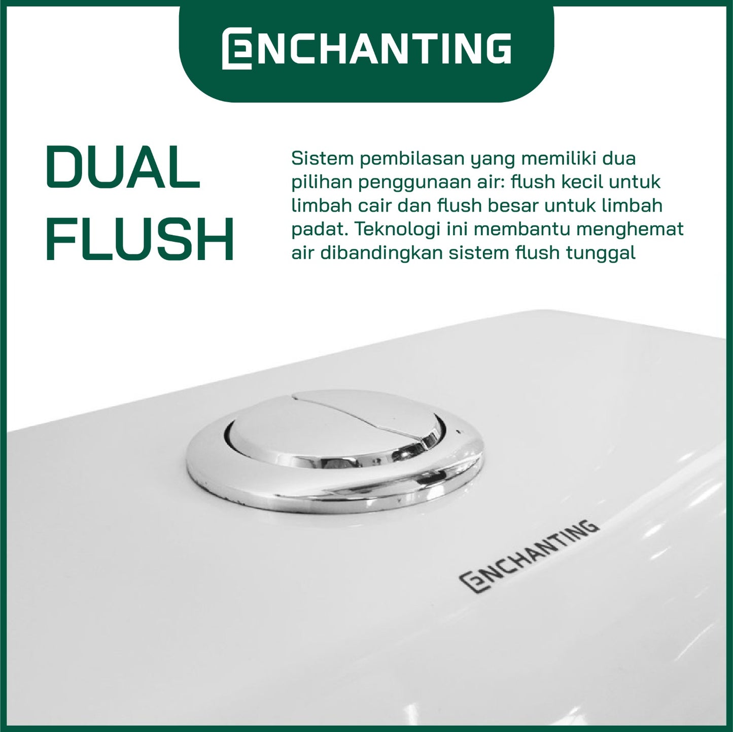 ENCHANTING Toilet/Kloset Kloset Duduk With UF Soft Cover Europe Enchanting E1298N Bergaransi