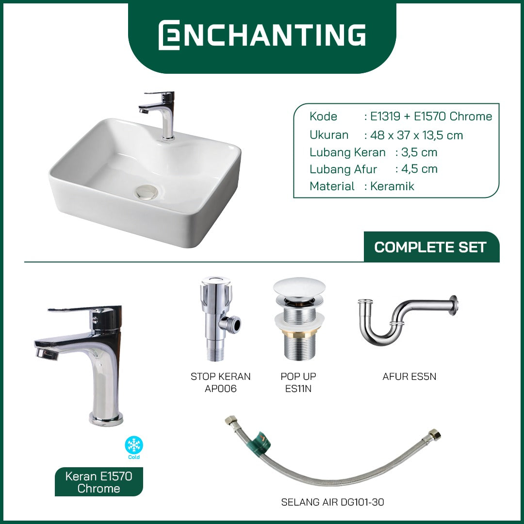 Wastafel SET Keramik Europe Enchanting E1319SET White