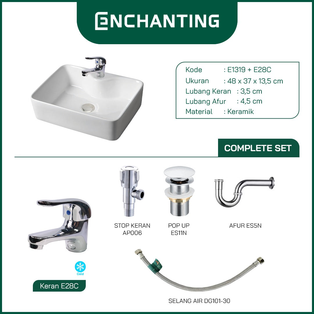 Wastafel SET Keramik Europe Enchanting E1319SET White