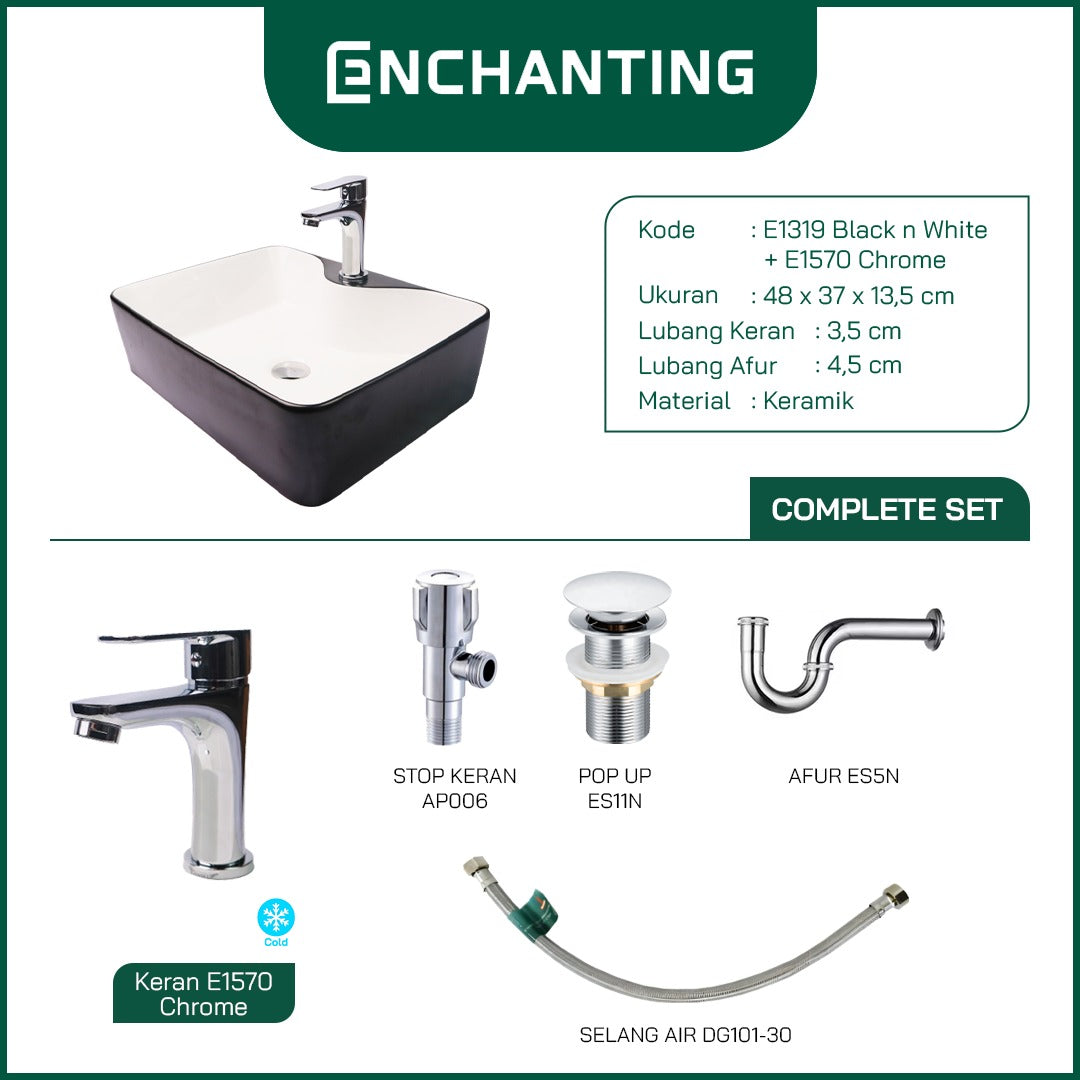 Wastafel SET Keramik Europe Enchanting E1319SET White