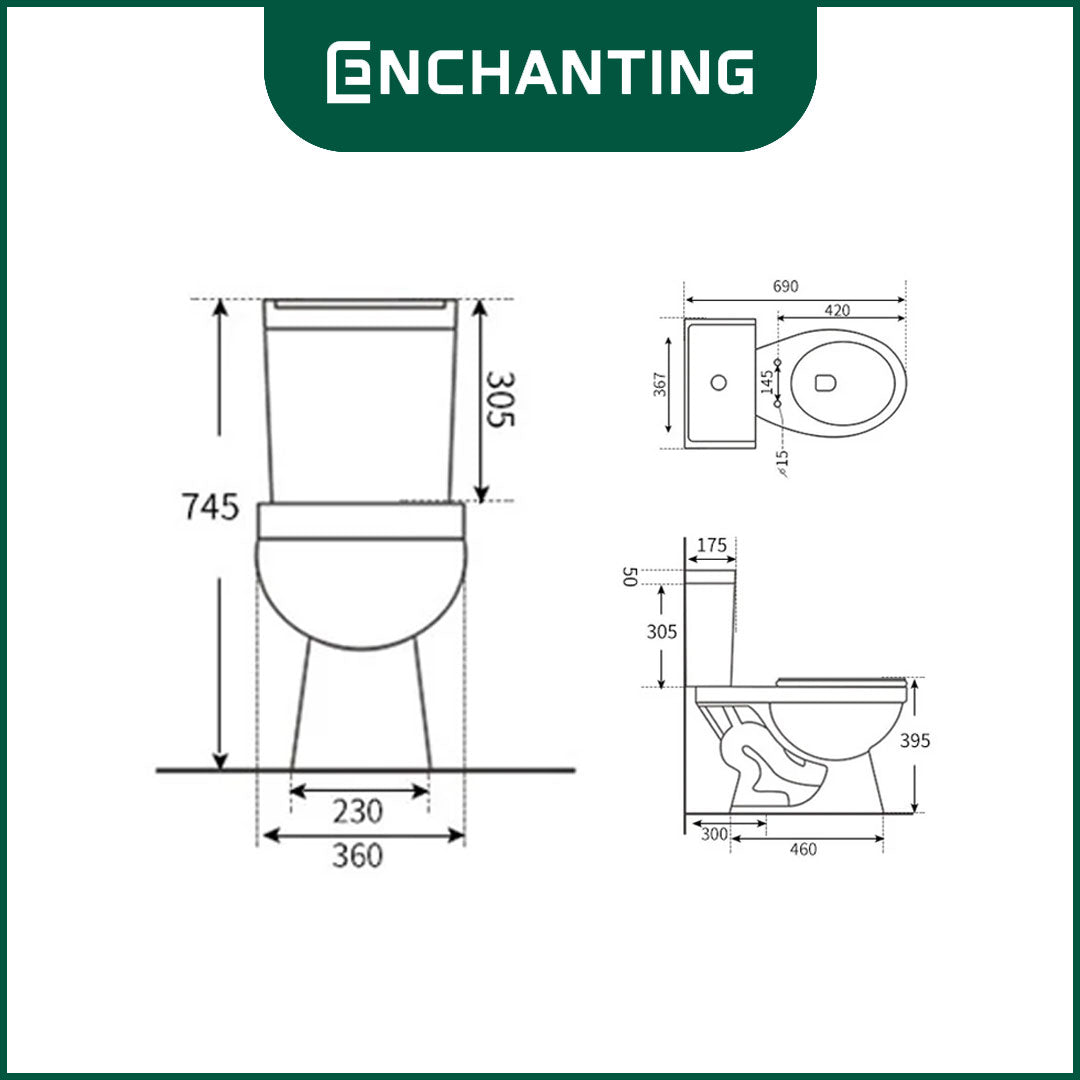 Toilet / Kloset Duduk Europe Enchanting E1333Eco